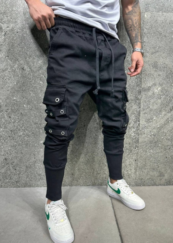 Джогери карго чоловічі на манжетах чорні MFStore Изображение Джогери карго чоловічі на манжетах чорні MFStore