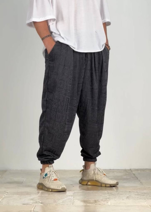 Штани вільного крою з малюнком сірі MFStore Изображение Штани вільного крою з малюнком сірі MFStore