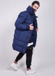 Пуховик синий матовый с боковой молнией MFStore Изображение Пуховик синий матовый с боковой молнией MFStore