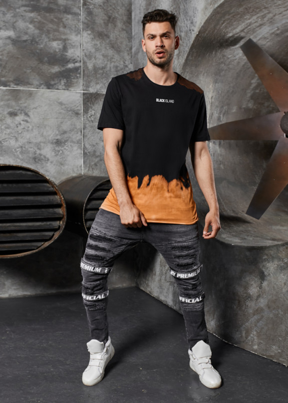 Футболка с градиентом огонь черная MFStore Изображение Футболка с градиентом огонь черная MFStore