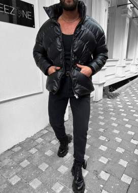 Куртка оверсайз з екошкіри дута чорна MFStore Изображение Куртка оверсайз з екошкіри дута чорна MFStore