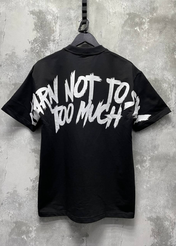 Футболка оверсайз чорна з білим текстом MFStore Изображение Футболка оверсайз чорна з білим текстом MFStore