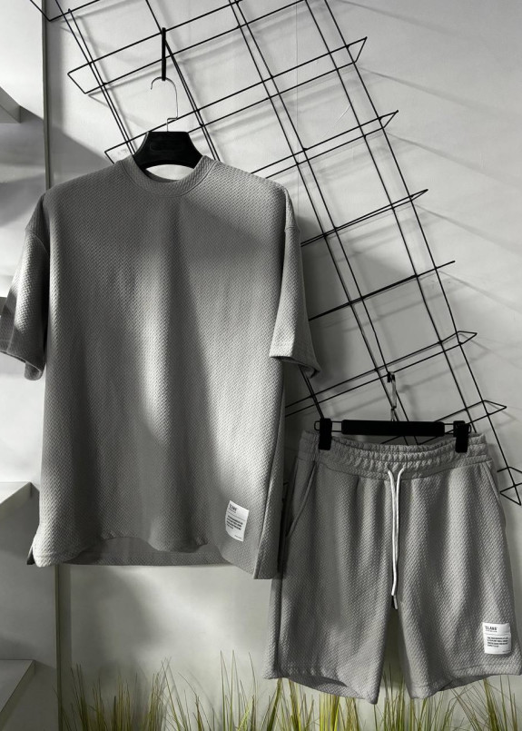 Костюм вільного крою вафельний сірий MFStore Изображение Костюм вільного крою вафельний сірий MFStore