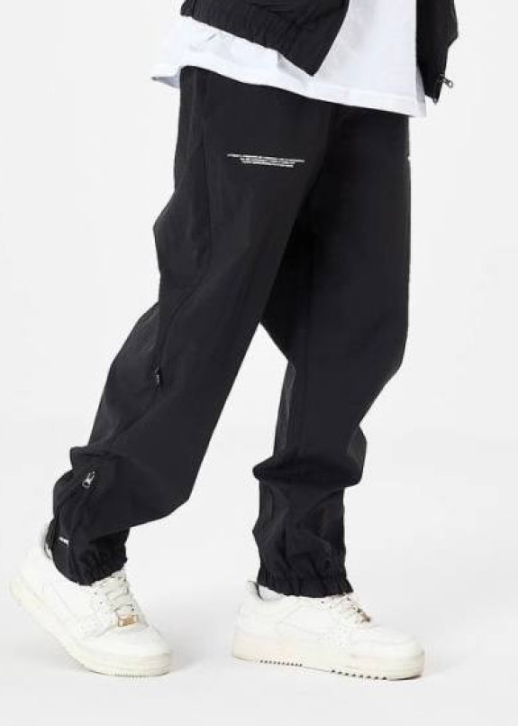 Штани спортивні з плащівки чоловічі чорні MFStore Изображение Штани спортивні з плащівки чоловічі чорні MFStore