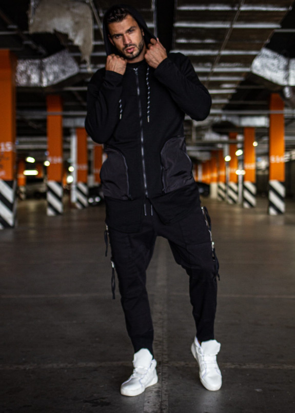 Мантия с карманами и черным принтом на спине MFStore Изображение Мантия с карманами и черным принтом на спине MFStore