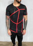 Футболка с черно-красными линиями Mfstore Изображение Футболка с черно-красными линиями Mfstore