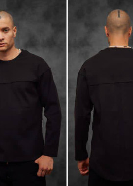 Лонг з горизонтальним швом чорний MFStore Изображение Лонг з горизонтальним швом чорний MFStore