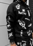 Костюм оверсайз с тектом і принтами чорно-білий MFStore Изображение Костюм оверсайз с тектом і принтами чорно-білий MFStore