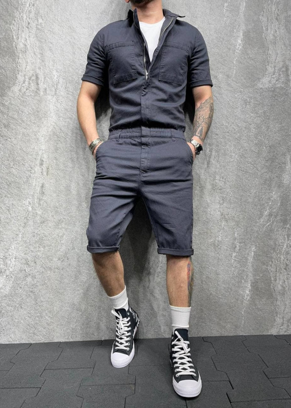 Изображение Комбинезон темно-серый с шортами