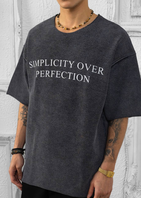 Футболка оверсайз з необробленими кроями simplicity сіра MFStore Изображение Футболка оверсайз з необробленими кроями simplicity сіра MFStore