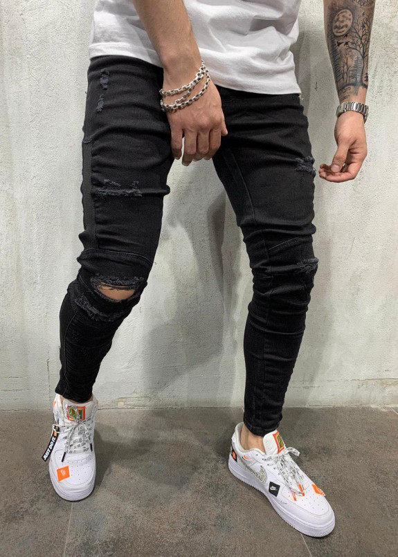 Джинсы с дырками на коленях MFStore Изображение Джинсы с дырками на коленях MFStore