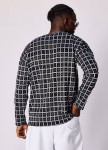 Стильний лонгслів вільного крою в клітинку чорно-білий MFStore Изображение Стильний лонгслів вільного крою в клітинку чорно-білий MFStore