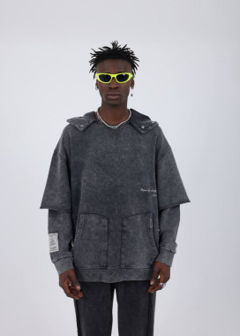 Худі оверсайз дизайнерський виварений темно-сірий MFStore Изображение Худі оверсайз дизайнерський виварений темно-сірий MFStore