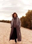 Изображение Пальто женское Oversize принт мелкая гусиная лапка - двухцветное/серое