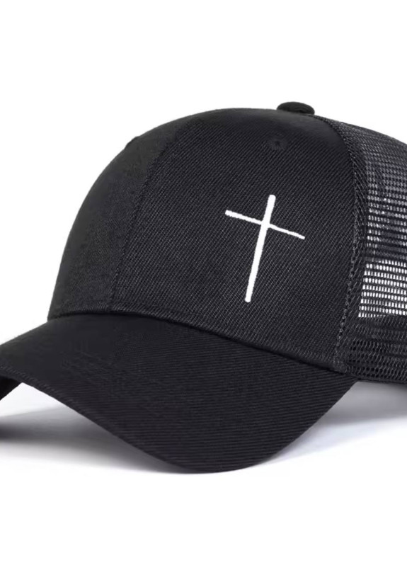 Модна кепка з вишивкою cross чорна MFStore Изображение Модна кепка з вишивкою cross чорна MFStore