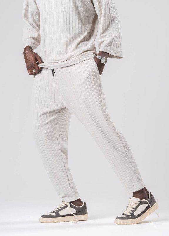 Стильні штани вільного крою в смужку сірі MFStore Изображение Стильні штани вільного крою в смужку сірі MFStore