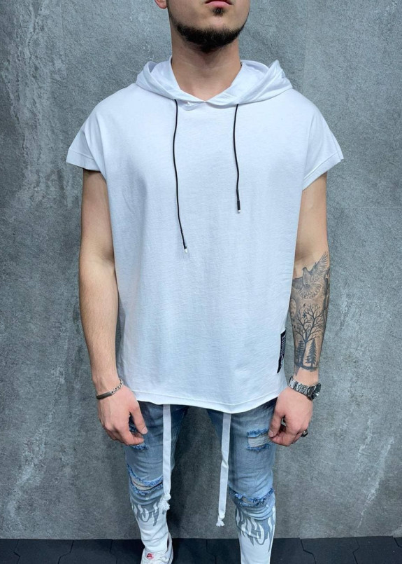 Безрукавка белая с капюшоном MFStore Изображение Безрукавка белая с капюшоном MFStore