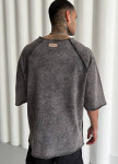 Футболка оверсайз виварена з необробленими кроями сіра темна MFStore Изображение Футболка оверсайз виварена з необробленими кроями сіра темна MFStore
