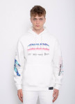 Худи оверсайз с текстом и принтами на рукавах белое MFStore Изображение Худи оверсайз с текстом и принтами на рукавах белое MFStore