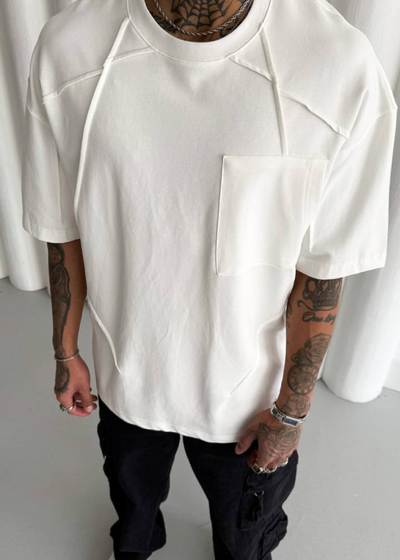 Футболка дизайнерська оверсайз базова біла MFStore Изображение Футболка дизайнерська оверсайз базова біла MFStore