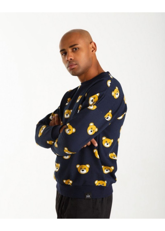 Свитшот принт Медведи синий Изображение Свитшот принт Медведи синий