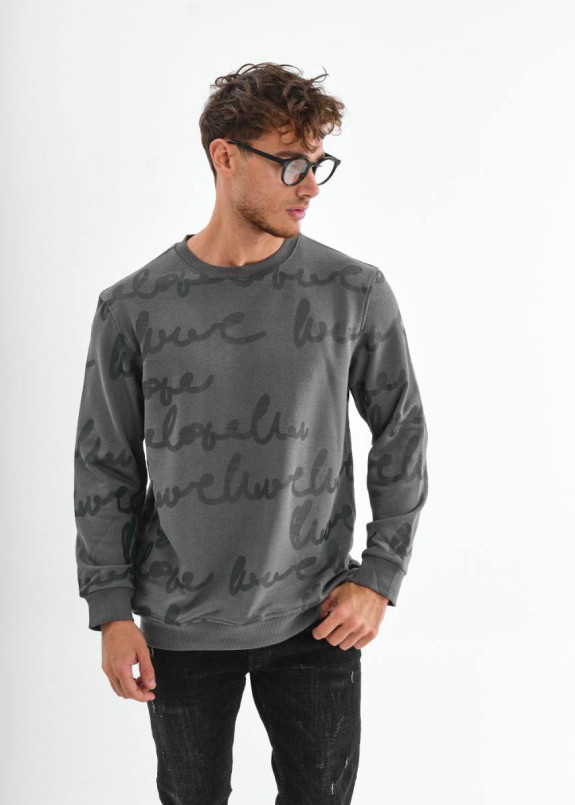 Cвітшот чоловічий з принтом сірий MFStore Изображение Cвітшот чоловічий з принтом сірий MFStore