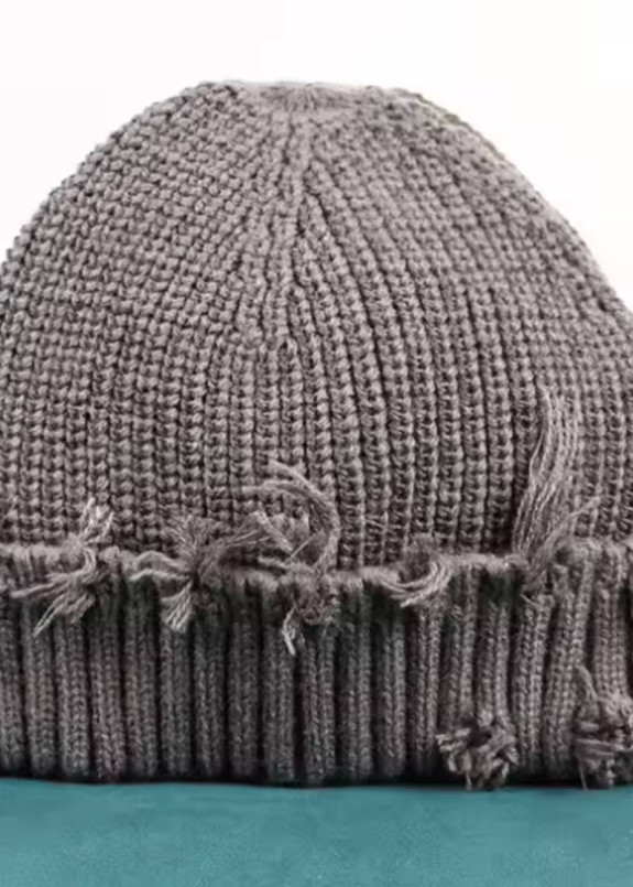 Стильна шапка біні з широким відворотом сіра MFS Изображение Стильна шапка біні з широким відворотом сіра MFS