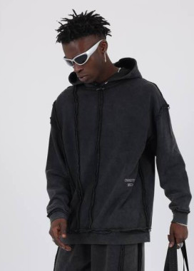 Дизайнерський виварений худі оверсайз темно-сірий MFStore Изображение Дизайнерський виварений худі оверсайз темно-сірий MFStore