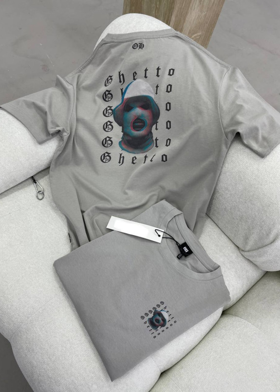 Футболка з спринтом getto сірий MFStore Изображение Футболка з спринтом getto сірий MFStore