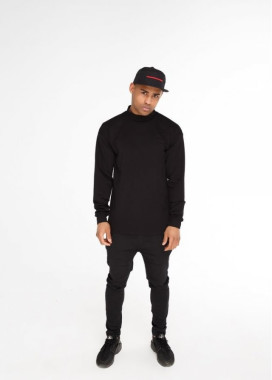 Лонгслив мужской со стойкой черный Изображение Лонгслив мужской со стойкой черный