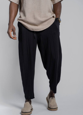 Штани вільного крою в полосу чорні MFStore Изображение Штани вільного крою в полосу чорні MFStore