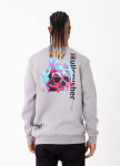 Свитшот серый на флисе c принтом scull MFStore Изображение Свитшот серый на флисе c принтом scull MFStore