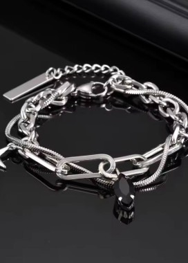 Стильний браслет багатошаровий хром MFStore Изображение Стильний браслет багатошаровий хром MFStore