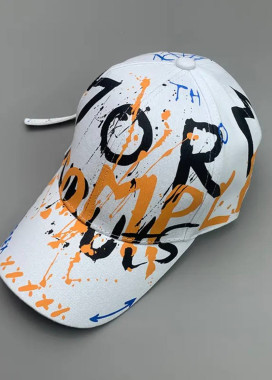 Бейсболка з принтами біла MFStore Изображение Бейсболка з принтами біла MFStore