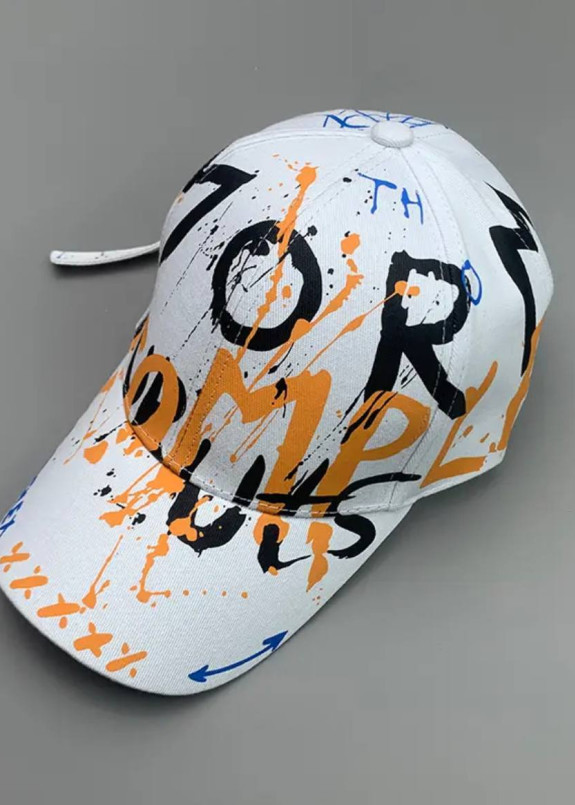 Бейсболка з принтами біла MFStore Изображение Бейсболка з принтами біла MFStore