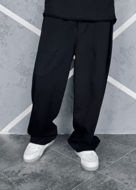 Стильні багі брюки вільного крою чорні MFStore Изображение Стильні багі брюки вільного крою чорні MFStore
