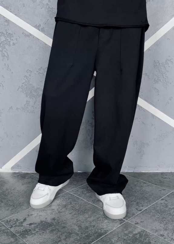 Стильні багі брюки вільного крою чорні MFStore Изображение Стильні багі брюки вільного крою чорні MFStore
