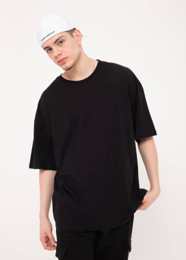 Футболка мужская базовая oversize черная Mfstore Изображение Футболка мужская базовая oversize черная Mfstore