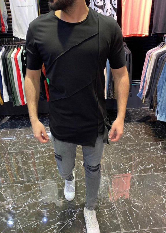 Футболка с асимметричными строчками MFStore Изображение Футболка с асимметричными строчками MFStore