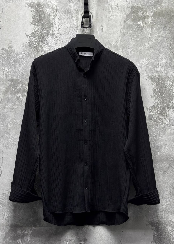 Сорочка базова вільного крою в смужку чорна MFStore Изображение Сорочка базова вільного крою в смужку чорна MFStore