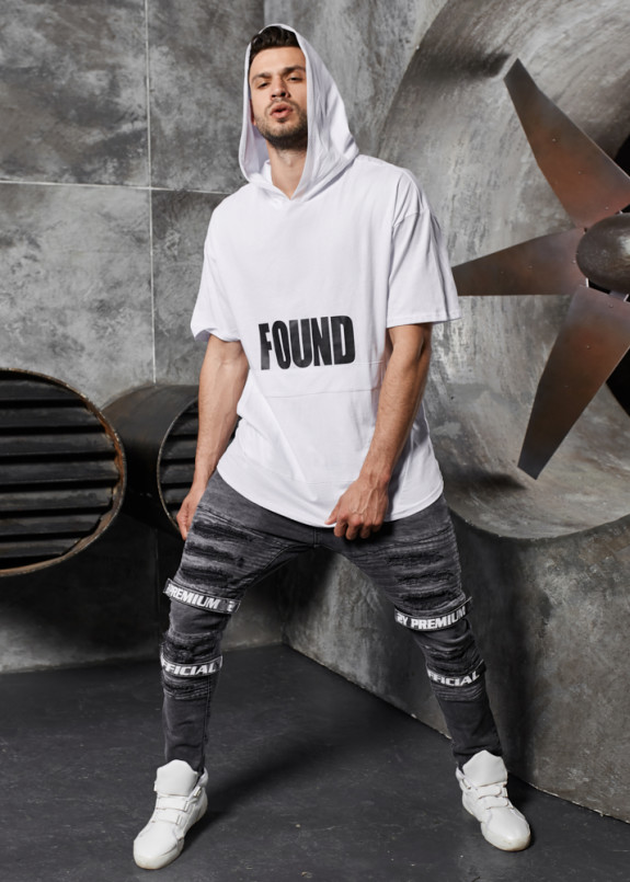 Футболка с капюшоном FOUND белая MFStore Изображение Футболка с капюшоном FOUND белая MFStore