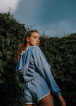 Костюм голубой на завязках Street style Изображение Костюм голубой на завязках Street style