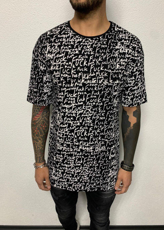 Футболка с принтом FUCK белого цвета MFStore Изображение Футболка с принтом FUCK белого цвета MFStore