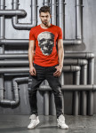 Футболка красная с детализированным черепом Mfstore Изображение Футболка красная с детализированным черепом Mfstore
