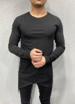 Ассиметричный черный демисезонный лонгслив Изображение Ассиметричный черный демисезонный лонгслив