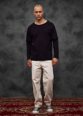 Модний лонгслів з накладними карманами чорний MFStore Изображение Модний лонгслів з накладними карманами чорний MFStore