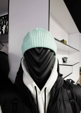 Шапка з теплої пряжі з відворотом ментолова MFS Изображение Шапка з теплої пряжі з відворотом ментолова MFS