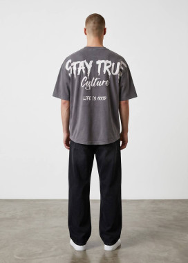 Футболка вільного крою stay true сіра MFStore Изображение Футболка вільного крою stay true сіра MFStore