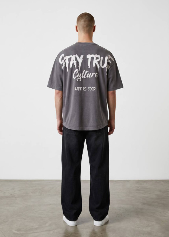 Футболка вільного крою stay true сіра MFStore Изображение Футболка вільного крою stay true сіра MFStore