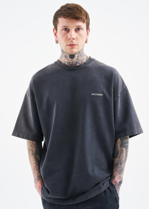 Футболка вільного крою виварена темно-сіра MFStore Изображение Футболка вільного крою виварена темно-сіра MFStore